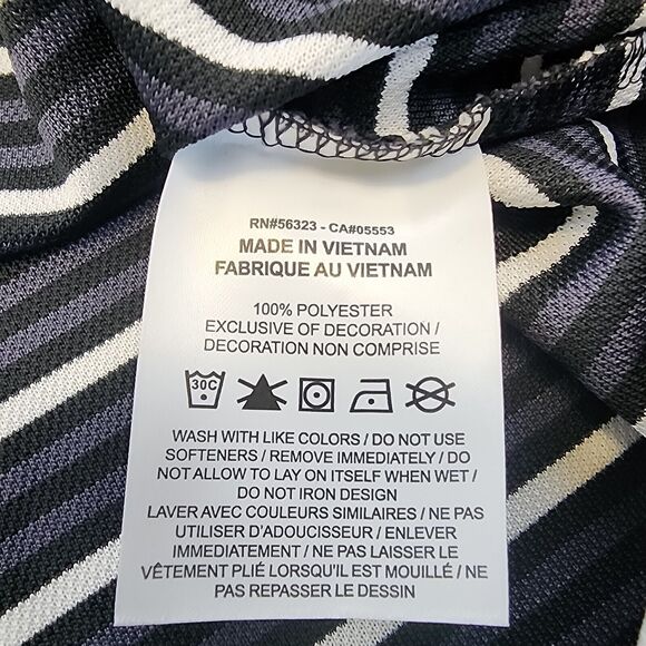 Nike Shirt Mens XL Black Gray Striped Polo Dri-Fit Standard Short Sleeve Logo - Picture 13 of 14